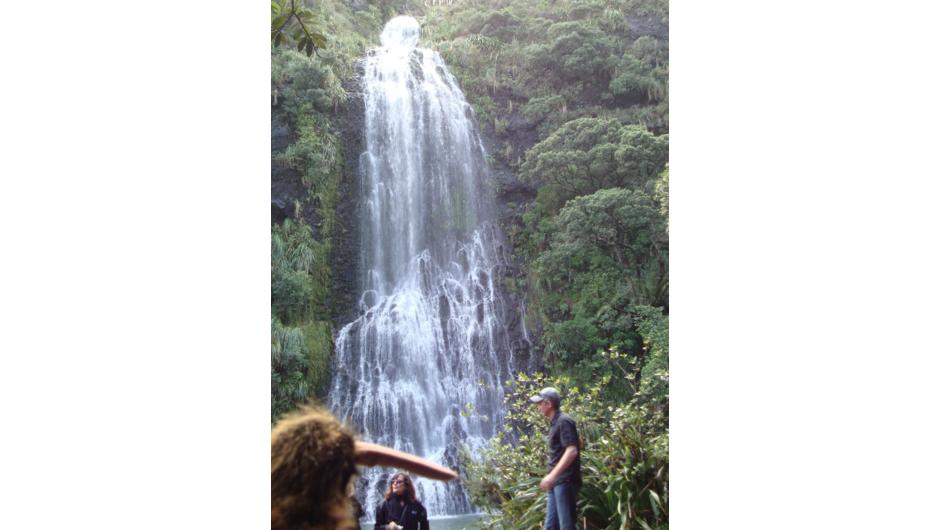 Kasey Kiwi at Waterfalls in Waitakere Ranges Regional Parkland