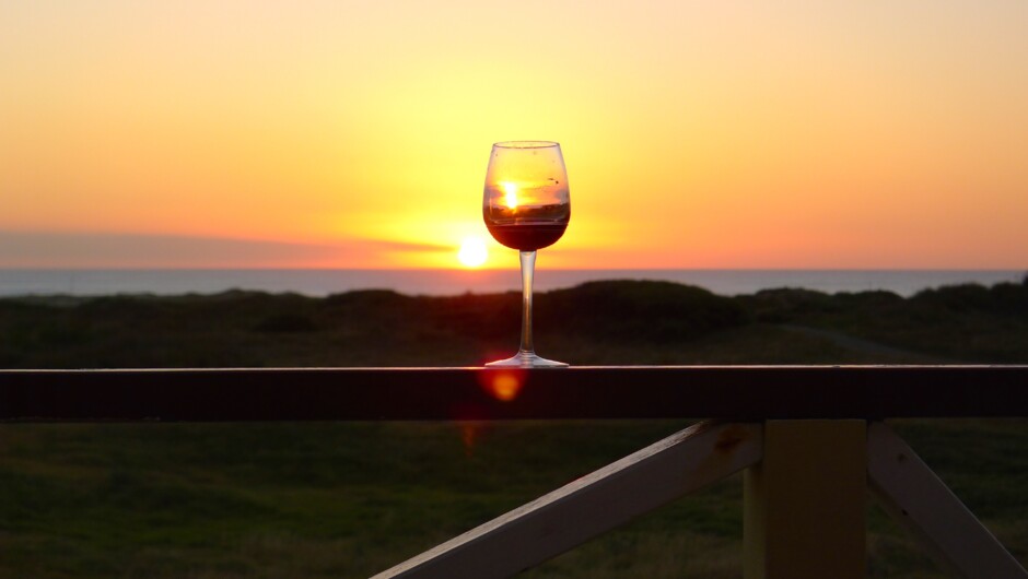 Relax with a wine at sunset