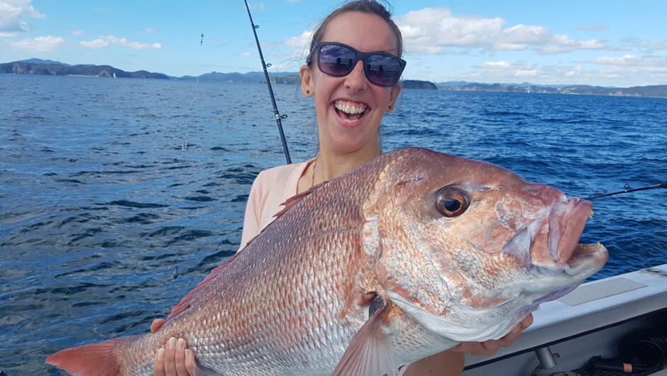 Donna with her winning snapper
