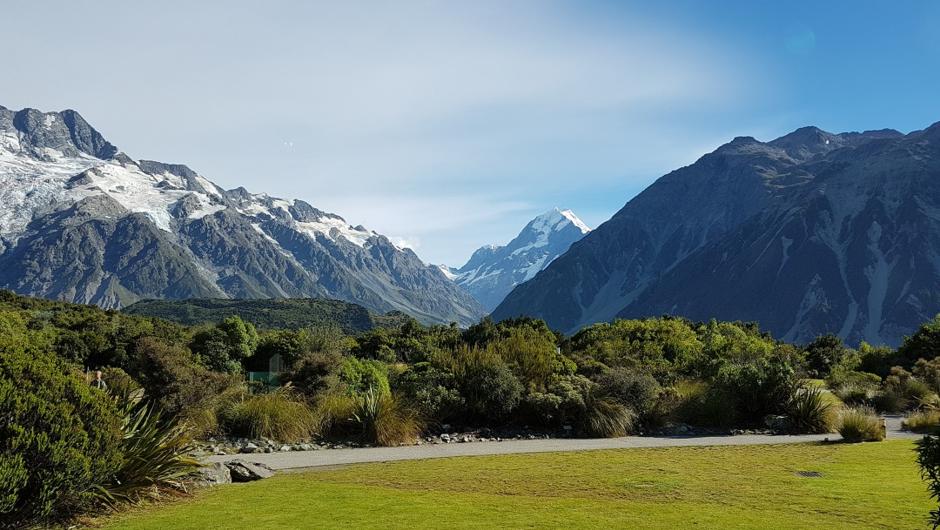 Aoraki Mount cook view from the Hermitage hotel.