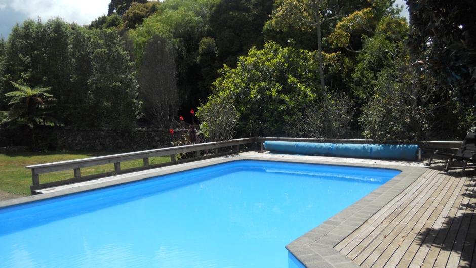 Swimming pool in a private garden area available for all Lupton Lodge guests to use.