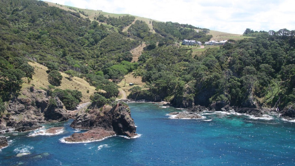 The Guesthouse at Taiharuru Farms Lodge viewed from the sea.