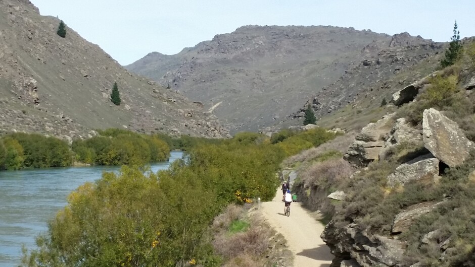 Cycling along the Clutha River