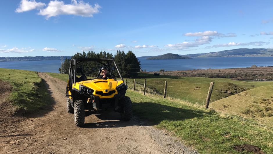 Backdrop of Lake Rotorua
