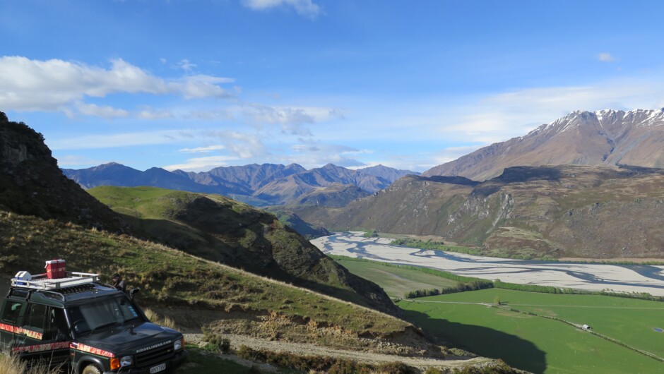 4WD trip up a local farm track and taking time out for photos over the spectacular Matukituki Valley