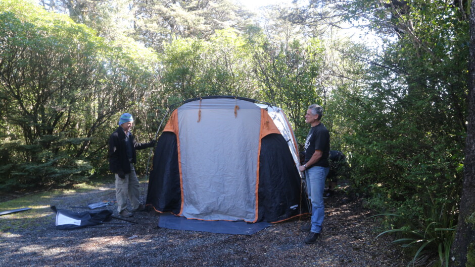 Pitched tent