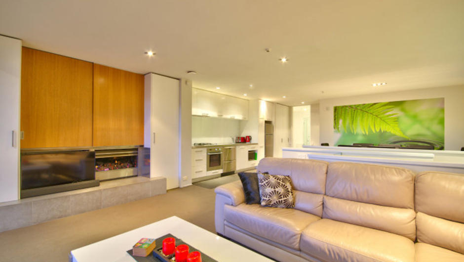 Large living with gas fire