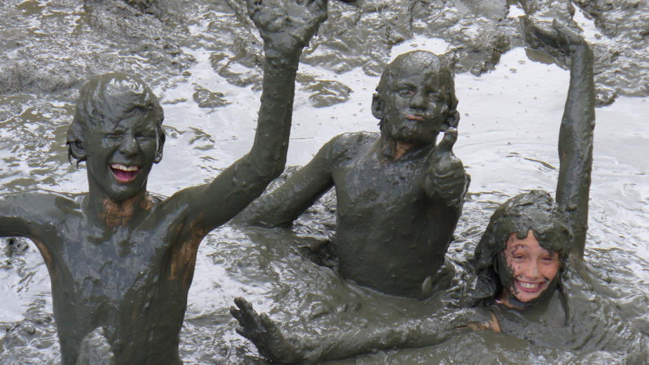 Holiday fun in the mud pit.