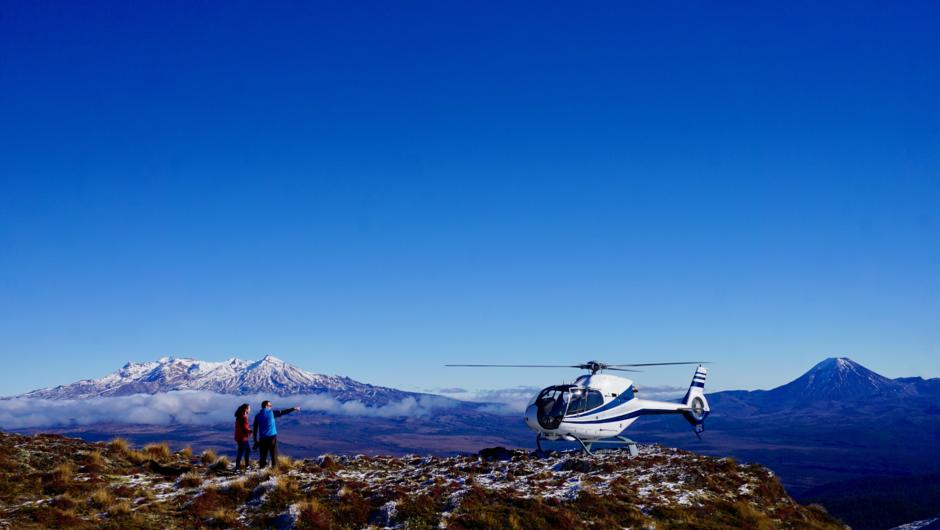Mountain Landing with Tongariro National Park Volcanos.