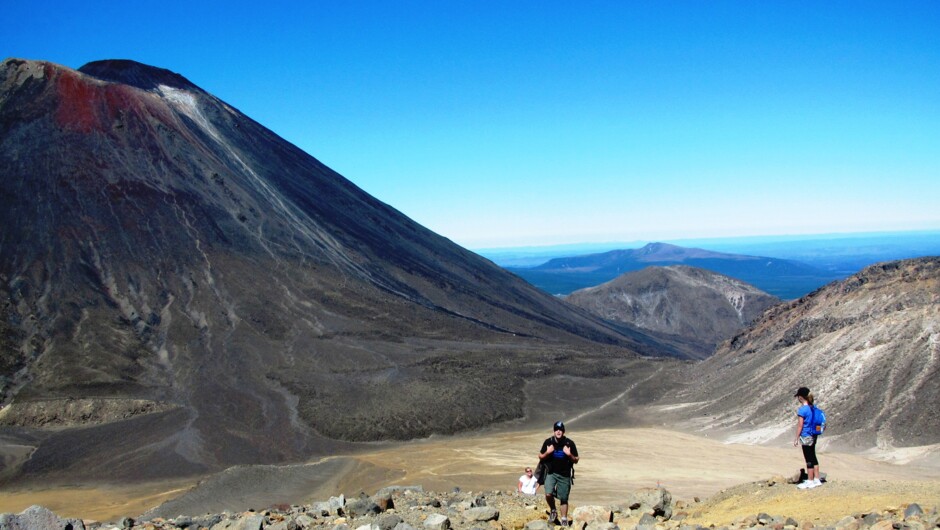 The Climb from South Crater with Mt Ngauruhoe in the background