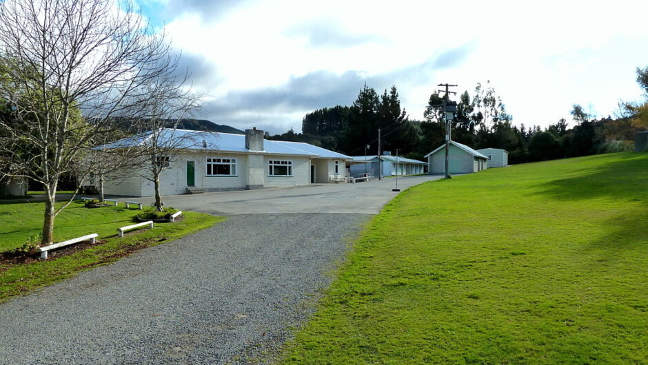 Hall, bunkrooms and recreation room