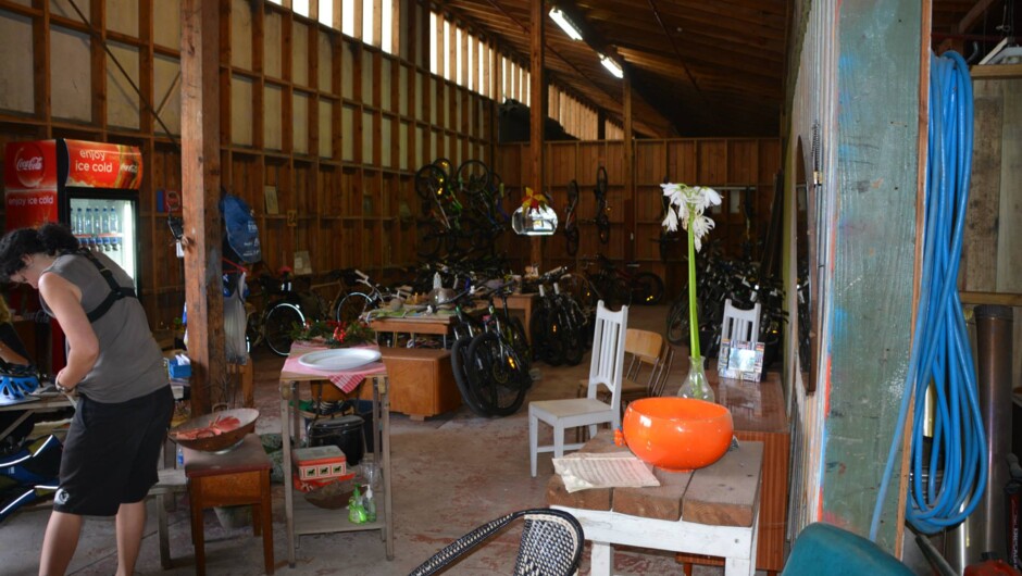 Inside the shed
