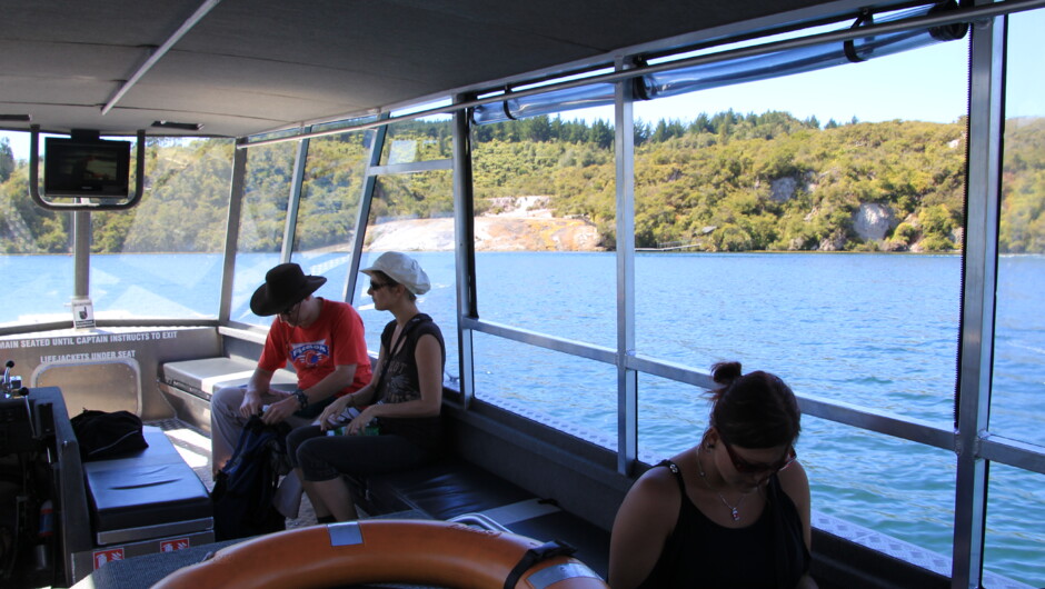 Enjoy a short ferry ride from the Orakei Korako Visitor Centre across to the geothermal field.