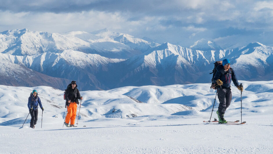 Ski touring in the Pisa Range, where we have our private Robrosa Hut.