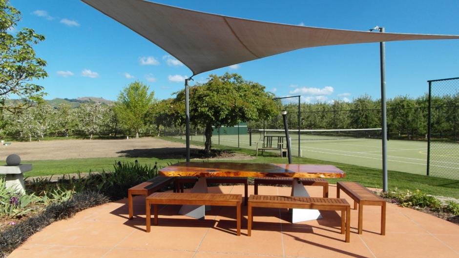 BBQ area by the tennis court