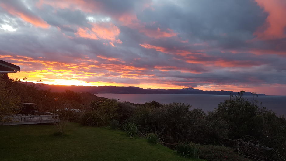 One of many glorious sunsets over the Coromandel ranges