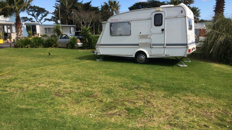 Powered sites/grass and shingle for motorhomes
