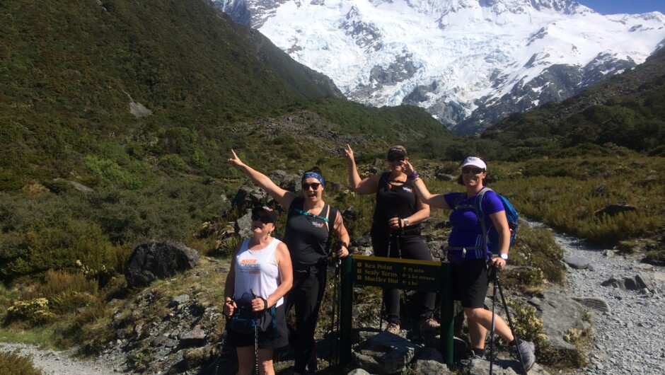 Hiking on the Hooker Valley Track