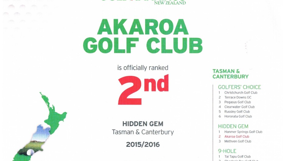 Akaroa Golf Club 
Ranking