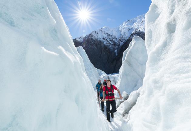Explore ancient glaciers and get up close to these ever-changing icescapes. Learn about glacier hiking in New Zealand.