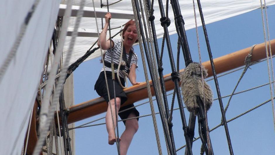 Grab a harness and climb the rigging