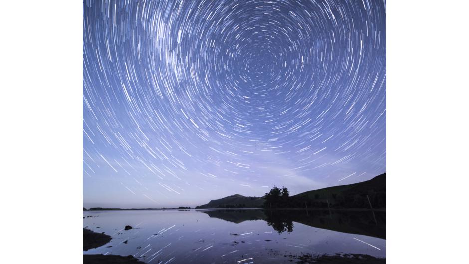 Star Gazing at Hoopers Inlet.One of the best places in New Zealand to view the Southern Aurora