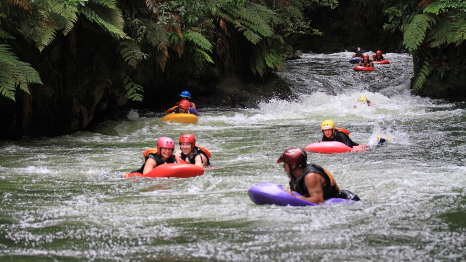 Sledging the Kaituna River in Rotorua New Zealand with Raftabout