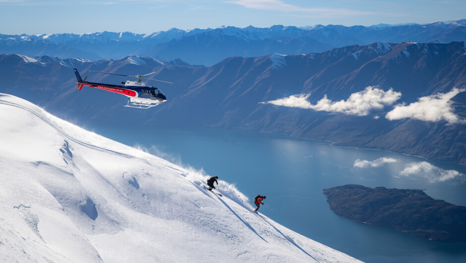 Heli-Skiing down