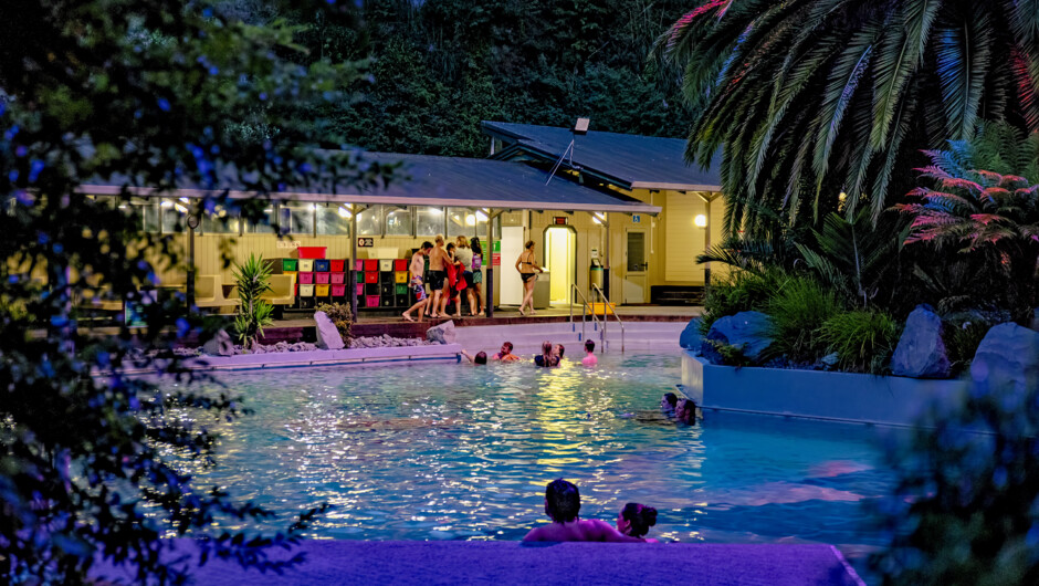 Hot pools at Night