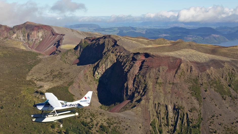 Floatplane Flight over Mount Tarawera Dormant Volcano