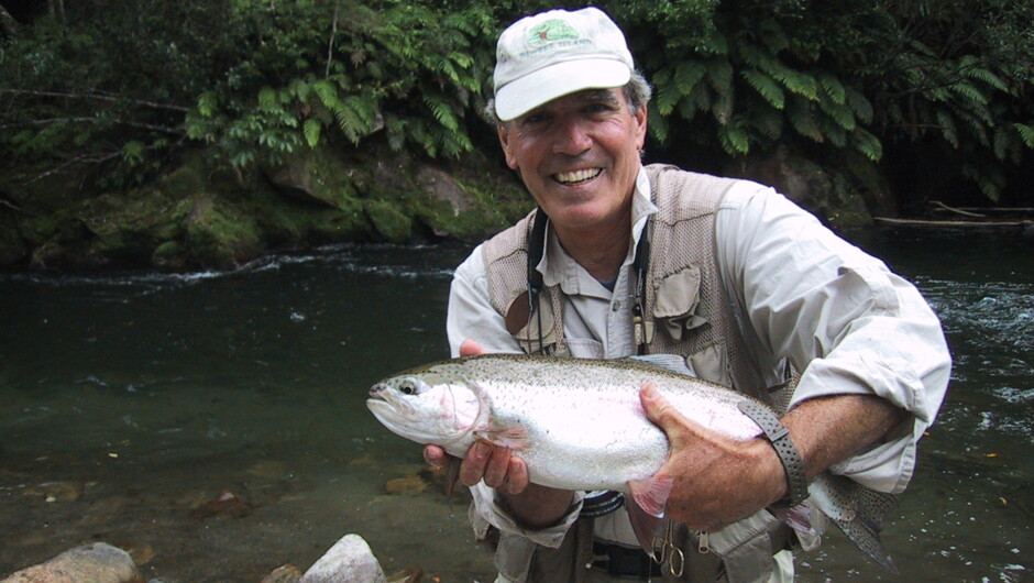 Trout fishing around the lodge