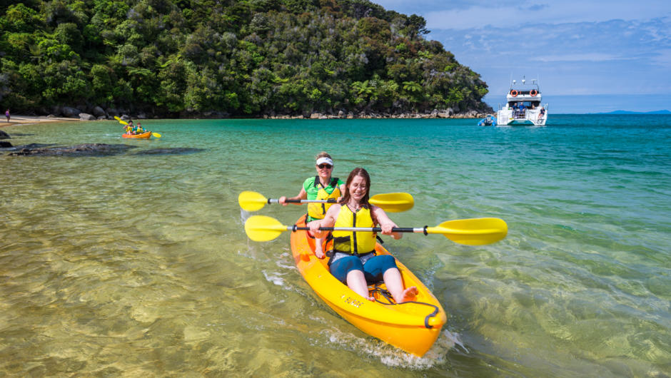 Kayak the beautiful Abel Tasman coastline on our shared day trip
