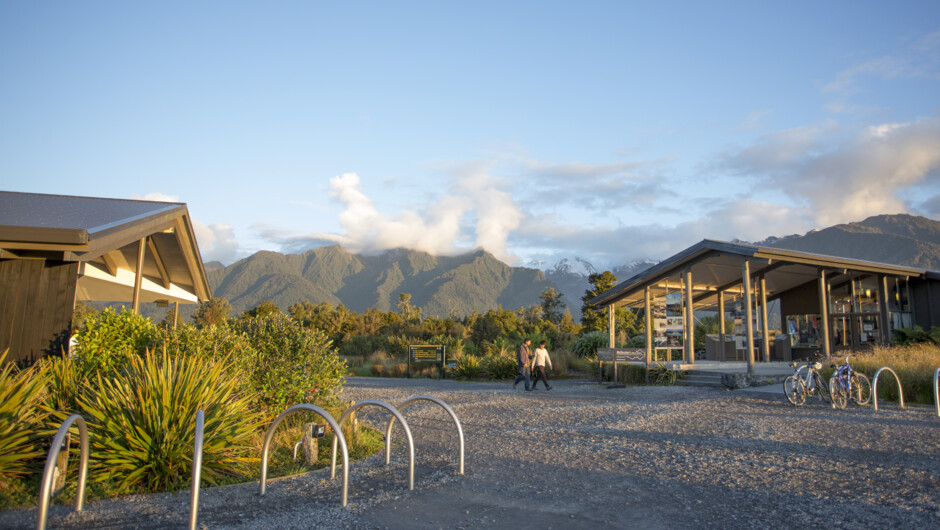 Our gift store and gallery is next to Matheson Café at the entrance to the Lake Matheson Walkway.
