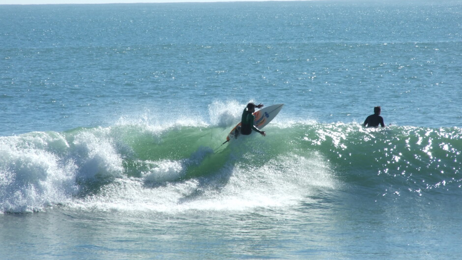 Surfing in Raglan