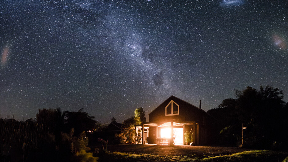 Night sky above the guest kitchen