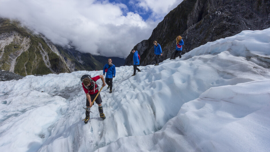 Unique guided walk amongst the ice formations