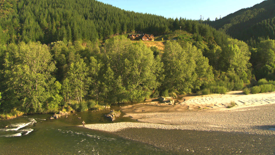 stonefly Lodge wide shot aerial colour