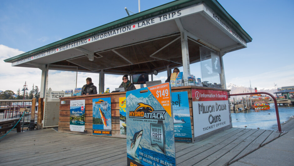 Our kiosk on the lakefront in Central Queenstown