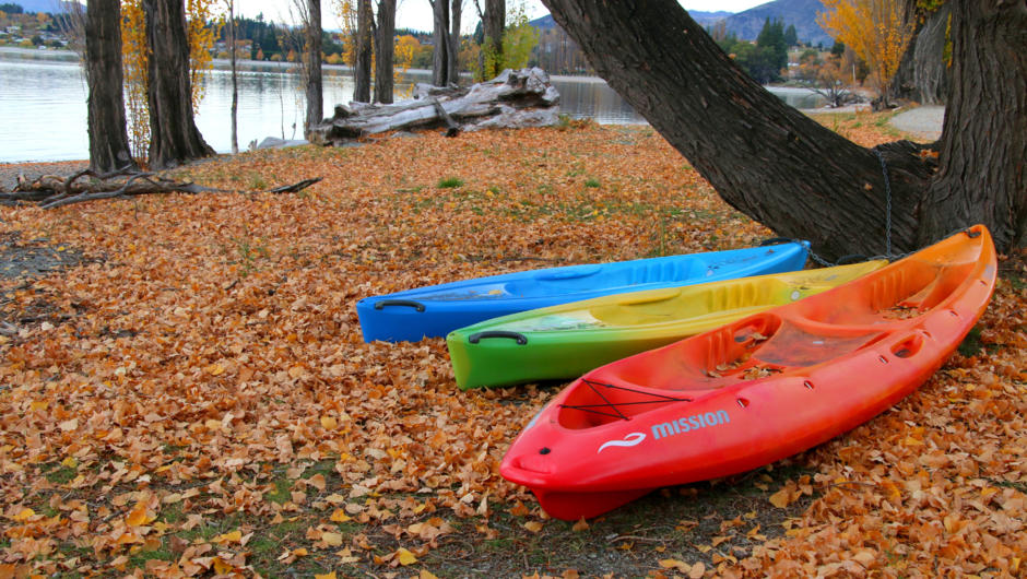 Kayaks by Lake Wanaka