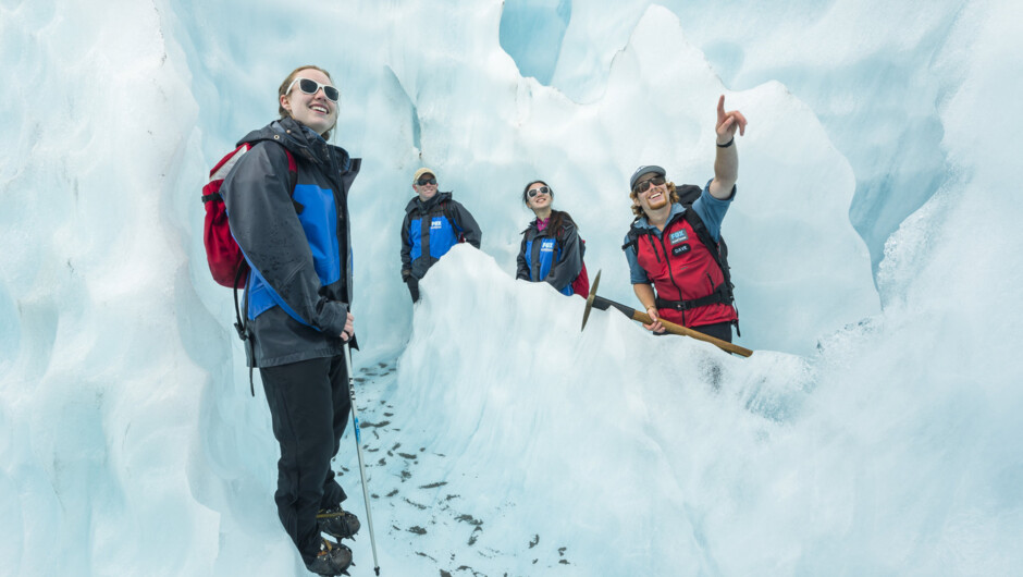 Enjoy the knowledgeable and entertaining interpretation of the guides as they impart fun facts and information on the glacier and it's history and geology