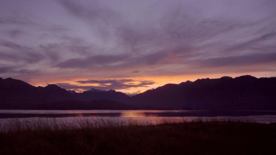 Sunset at Fiordland Lodge