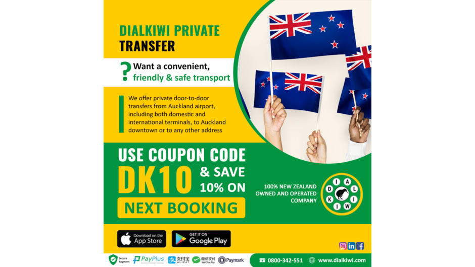 Use coupon code "DK10" to get 10% off on private transfers