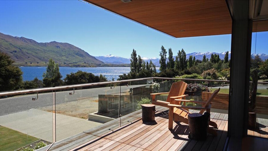 Sunny terrace overlooking the lake