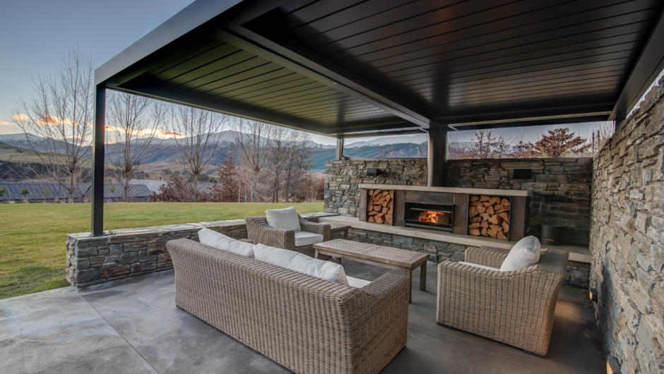 Relax by the Outdoor Fireplace