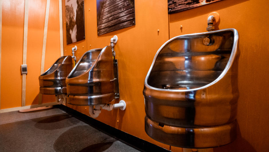Unique brewery experience including the urinals!