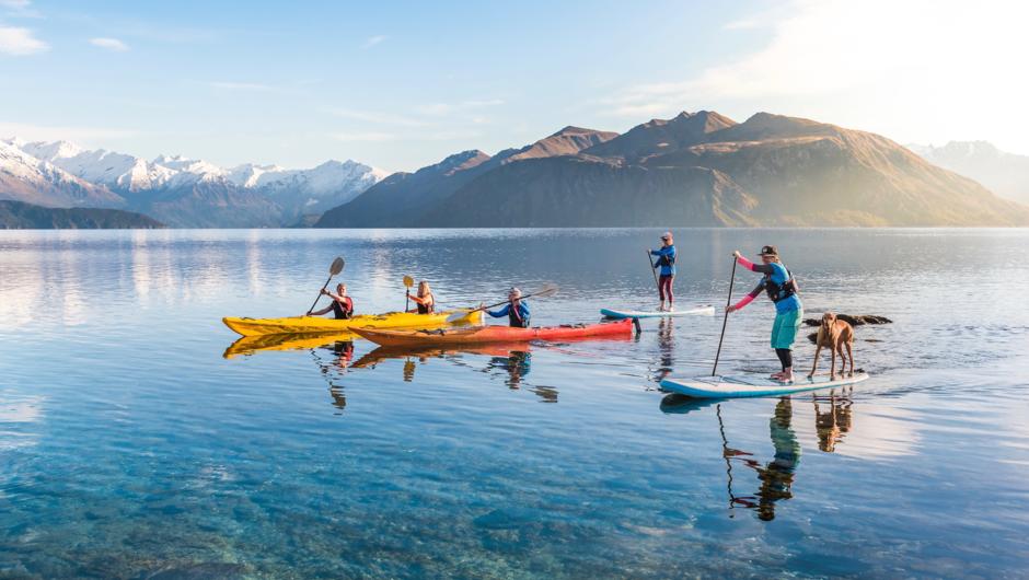 Imagine surrounding yourself with crystal clear water & the impressive Southern Alps. Operating on Lake Wanaka  & the Clutha River, Paddle Wanaka offers exclusive guided kayaking & Stand Up Paddle (SUP) boarding actvities. All of our guided tours are smal