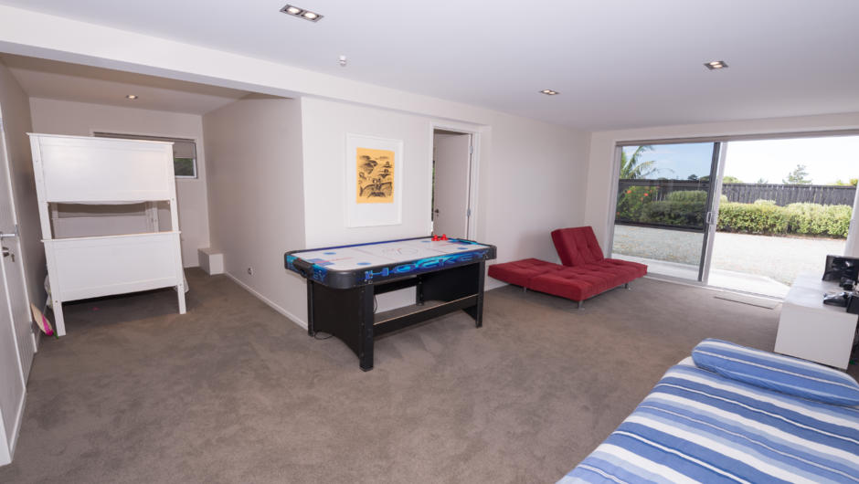 Downstairs Entertainment Area and Bedroom