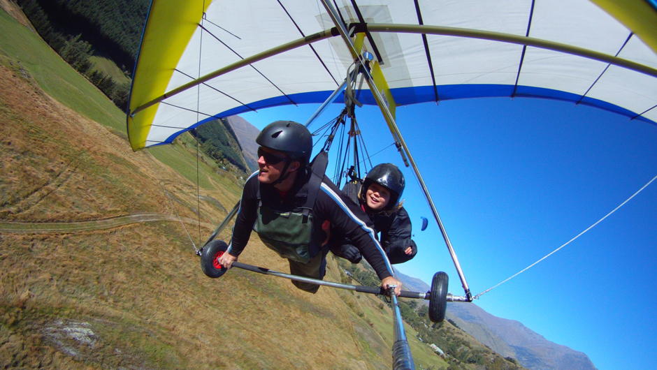 Coming into land at the Flight Park, Queenstown