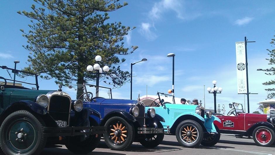 Some of the Hooters Fleet on display on Marine Parade, Napier