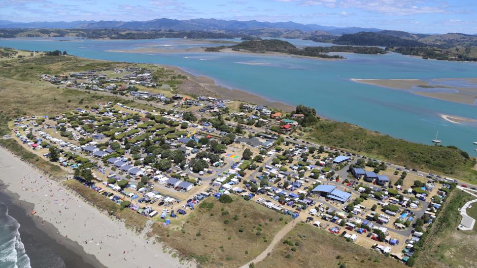 Flight over Ohope Beach TOP 10 Holiday Park